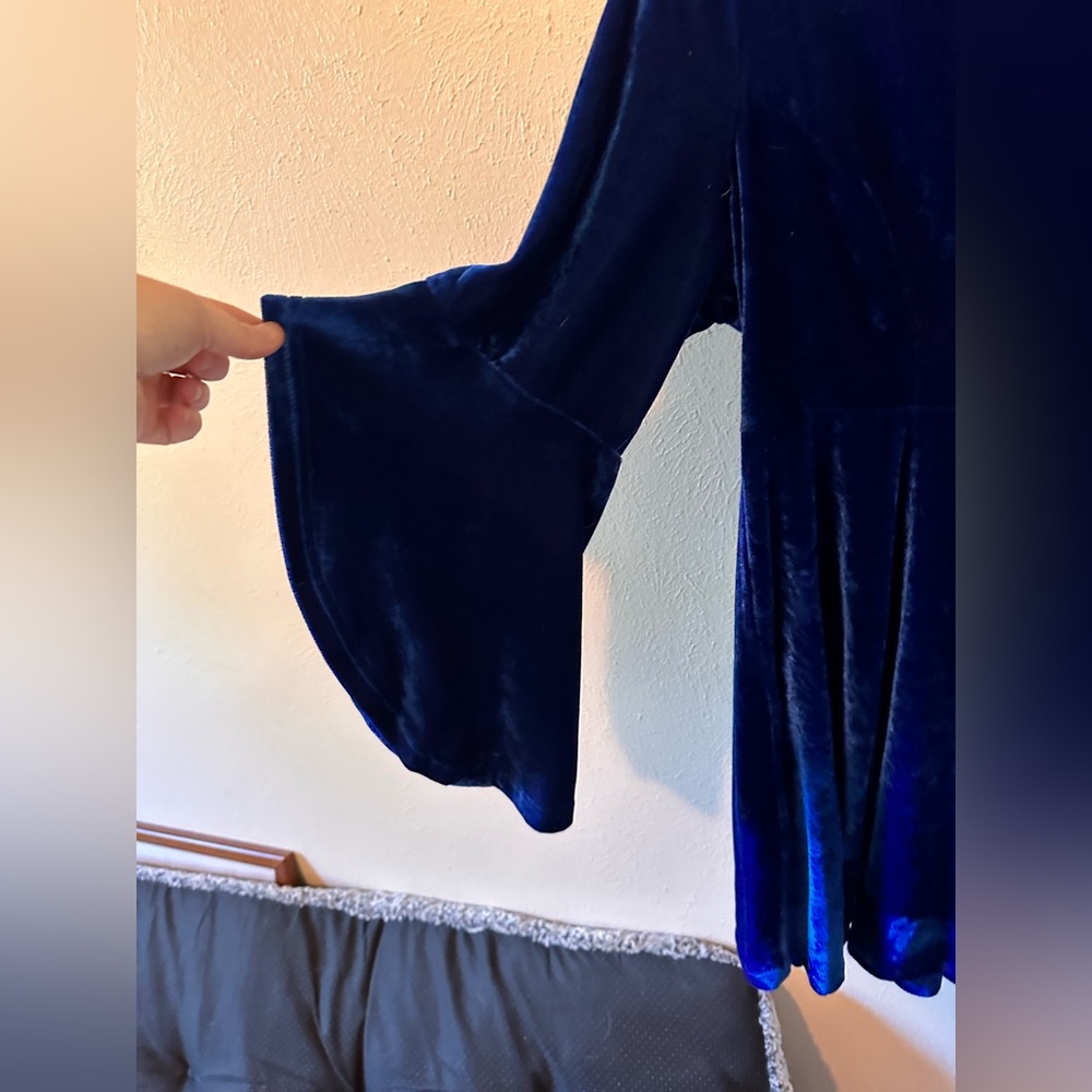 Royal blue velvet dress